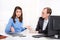 Business team - problems under men and woman - misunderstandings