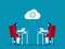 Business team sharing information in service internet or cloud. Concept business collaboration vector illustration