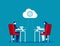 Business team sharing information in service internet or cloud. Concept business collaboration vector illustration