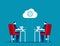 Business team sharing information in service internet or cloud. Concept business collaboration vector illustration