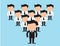 Business team vector concepts. People in strict clothing standing isolated flat illustration. Faceless men characters on working