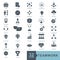 Business teamwork, team building, work group and human resources minimal thin line, glyph solid, filled color web icon set. icons