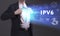 Business, Technology, Internet and network concept. Young businessman shows the word: IPv6