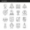 Business Technology Linear Icons Set
