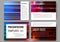 Business templates for presentation slides. Abstract layouts in vector design. Glitched background made of colorful