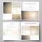 Business templates for square design bi fold brochure, flyer, booklet, report. Leaflet cover, vector layout. Technology