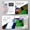 Business templates for square design bi fold brochure, flyer, report. Leaflet cover, vector layout. Glitched background