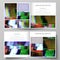 Business templates for square design bi fold brochure, flyer, report. Leaflet cover, vector layout. Glitched background