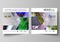 Business templates for square design brochure, flyer, report. Leaflet cover, abstract vector layout. Glitched background