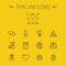 Business thin line icon set