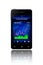 Business touchscreen smartphone with stock exchange market