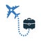 Business tour, travel, trip, airplane icon. Simple flat design concept.