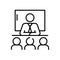 Business trainer line icon, concept sign, outline vector illustration, linear symbol.