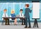 Business Trainer Presentation Flat Illustration