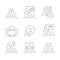 Business training line icons on white background