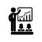 business training , teaching, learning, teacher , board , meet up, displayed, training black icon