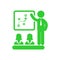 business training , teaching, learning, teacher , board , meet up, displayed, training green icon