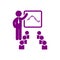 business training , teaching, learning, teacher , board , meet up, displayed, training purple icon