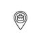 Business travel location pin line icon