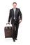 Business traveler carrying a suitcase