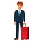Business traveler cartoon flat vector illustration concept on isolated white background