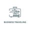 Business traveling line icon, vector. Business traveling outline sign, concept symbol, flat illustration