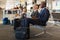 Business travellers waiting