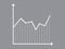 Business trend line using axis lines on dark gray background vector