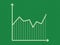 Business trend line using axis lines on dark green background vector