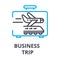 Business trip thin line icon, sign, symbol, illustation, linear concept, vector