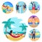 Business Trip Vacations Poster Vector Illustration