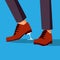 Business Trouble Stuck Vector. Feet. Businessman Shoe With Chewing Gum. Wrong Step, Decision. Cartoon Illustration