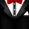 Business tuxedo background with a red bow tie and