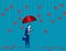 Business under a coin rain. Concept business vector illustration