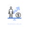 Business value symbol with a person, money and a growth curve