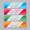 Business vector banners with polygonal sergments for presentation, booklet, website and other design project.