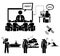 Business Video Conferencing Satellite Phone Cliparts Icons
