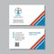 Business visit card template with logo - concept design. Abstract human branding. Sport fitness sign. Vector illustration.