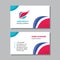 Business visit card template with logo - concept design. Abstract shape branding. Vector illustration.