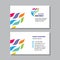 Business visit card template with logo - concept design. Active human. Positive healthcare. Vector illustration.