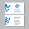 Business visit card template with logo - concept design. Network computer digital technology. Electronic data sign. Vector illustr