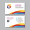Business visit card template with logo - concept design. Positive healthcare branding. Vector illustration.