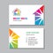 Business visit card template with logo - concept design. Real estate building brand. Vector illustration.