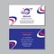 Business visit card template with logo - concept design. Space satellite elctronic technology branding. Vector illustration.