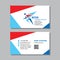 Business visit card template with logo - concept design. Sport fitness active human sign. Vector illustration.