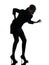 Business woman backache pain silhouette