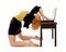 Business Woman Bending Over Backwards