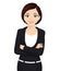 Business Woman cartoon character, Cheerful beautiful office female. Vector