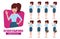 Business woman character vector set. Businesswoman characters of female professional office employee.