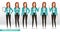 Business woman characters vector set. Businesswoman character in standing pose and gesture with friendly expression.